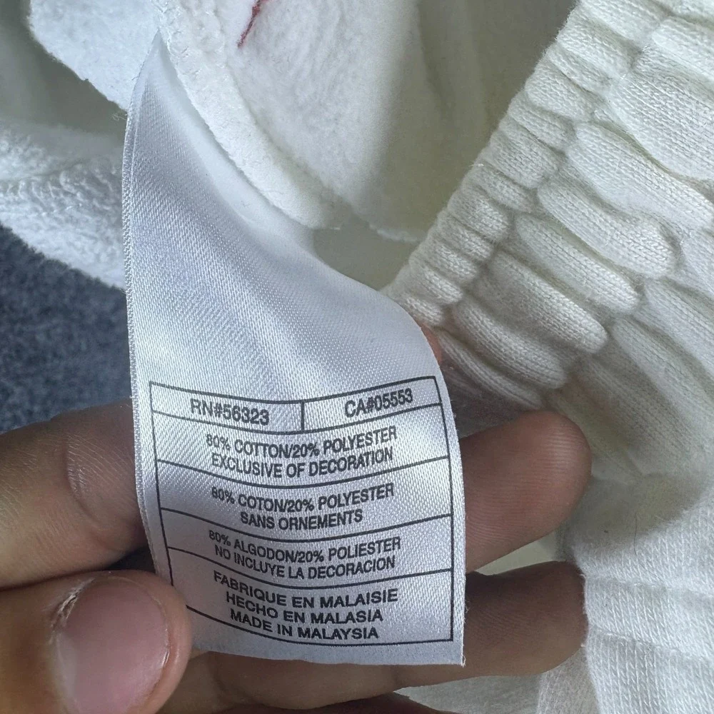 Jordan Sweatpants Mens M White Fleece Lined Cotton Toggle Hem Pockets